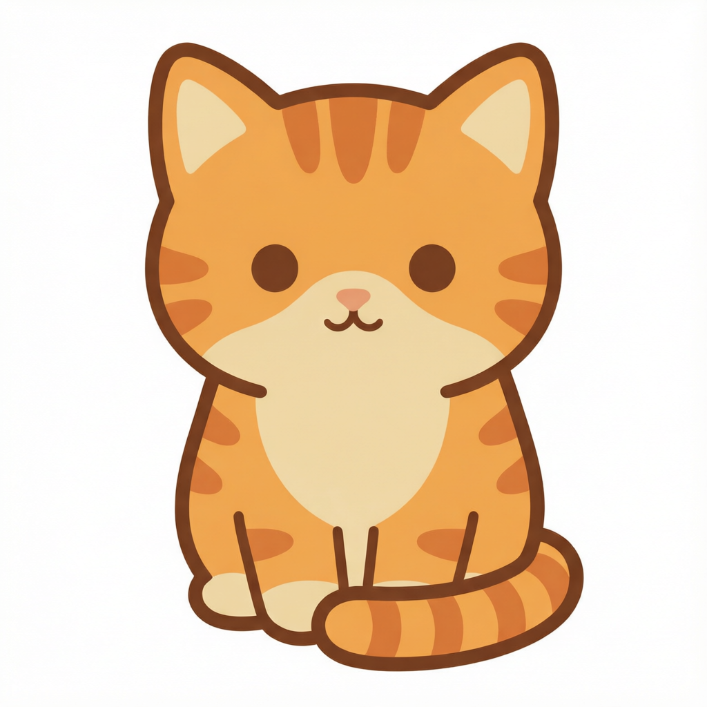 扁平卡通橘猫插画